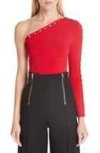 Women's Alexander Wang Snap Sleeve One-shoulder Top - Red