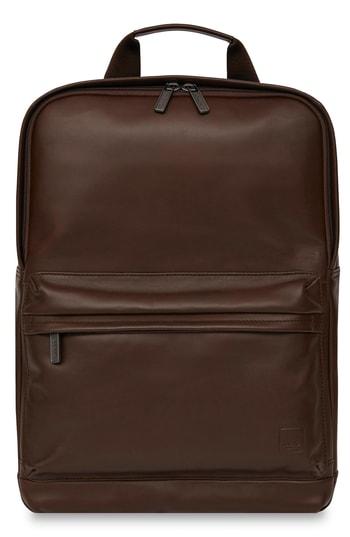 Men's Knomo Barbican Brackley Leather Backpack - Brown