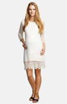 Women's Urbanma Crochet Maternity Shift Dress - White