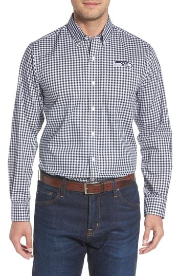 Men's Cutter & Buck Seattle Seahawks - League Fit Sport Shirt, Size Small - Blue