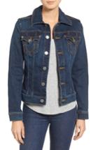 Women's True Religion Brand Jeans Dusty Western Trucker Denim Jacket - Blue