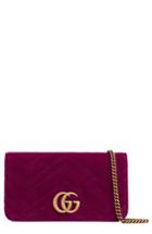 Women's Gucci Gg Marmont 2.0 Matelasse Velvet Shoulder Bag - Pink