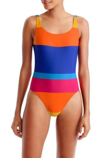 Women's J.crew Martinique Stripe U-back One-piece Swimsuit