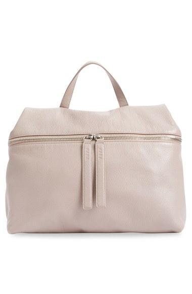 Kara Pebbled Leather Satchel - Purple