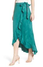 Women's Chelsea28 Jacquard High/low Wrap Skirt, Size - Blue/green