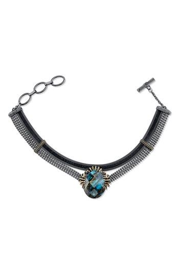 Women's Cynthia Desser Stone & Snakeskin Necklace