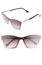Women's Balenciaga 55mm Frameless Sunglasses - Palladium Blk/ Grdent Bordeaux