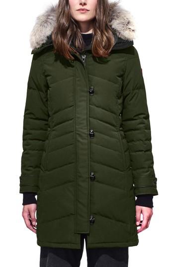 Women's Canada Goose 'lorette' Hooded Down Parka With Genuine Coyote Fur Trim (0) - White