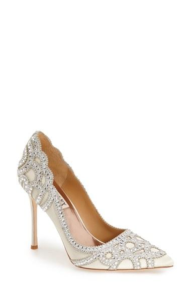 Women's Badgley Mischka 'rouge' Pointy Toe Pump M - Beige