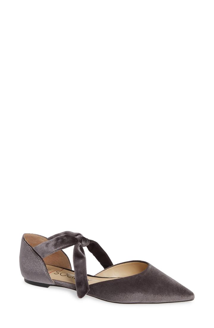 Women's Sole Society Teena D'orsay Flat With Ties M - Metallic