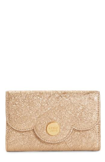 Women's See By Chloe Polina Metallic Leather Mini Wallet - Metallic