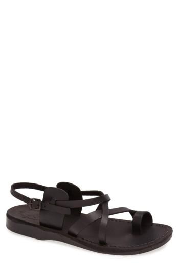 Men's Jerusalem Sandals 'the Good Shepherd' Leather Sandal -13.5us / 46eu - Black