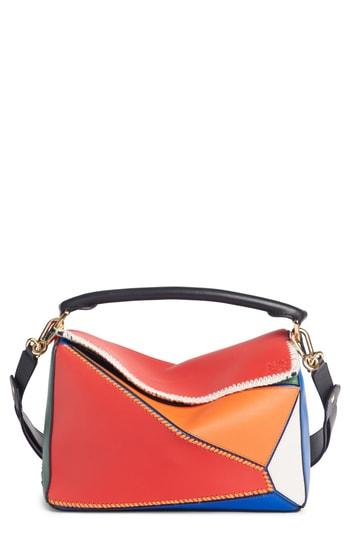 Loewe Puzzle Calfskin Leather Bag - Red