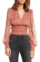 Women's Willow & Clay Smocked Blouse - Coral