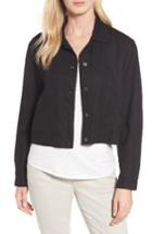 Women's Eileen Fisher Crop Twill Jacket - Black