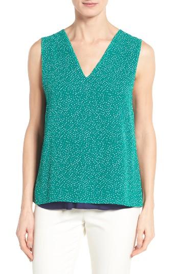 Women's Halogen Layered Look Print Top - Green