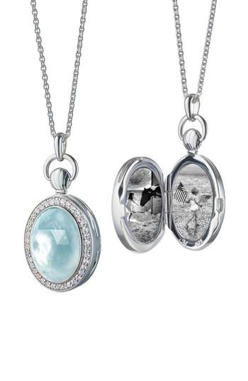 Women's Monica Rich Kosann Oval Blue Topaz Locket