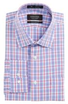 Men's Nordstrom Men's Shop Smartcare(tm) Traditional Fit Plaid Dress Shirt - 32/33 - Pink