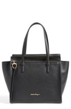 Salvatore Ferragamo 'small Amy' Calfskin Tote - Black