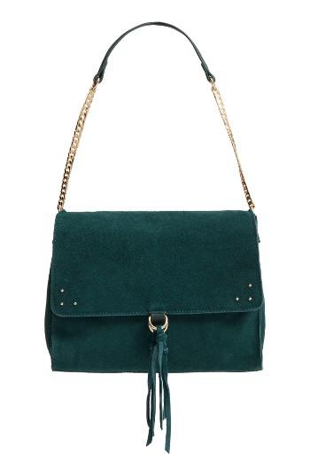 Sole Society Kellen Suede Shoulder Bag - Green