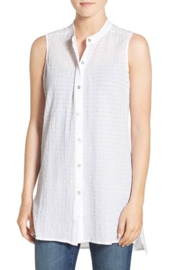 Women's Eileen Fisher Mandarin Collar Tunic Shirt
