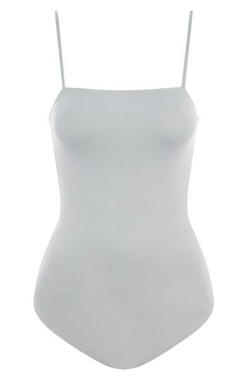 Women's Topshop Square Neck Ponte Bodysuit Us (fits Like 0) - Grey