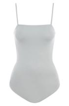Women's Topshop Square Neck Ponte Bodysuit Us (fits Like 0) - Grey