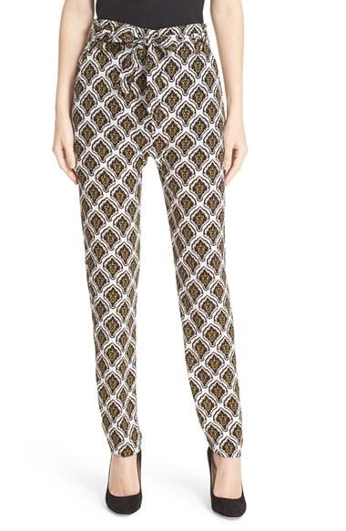 Women's A.l.c. Ansel Print Silk Tie Waist Pants