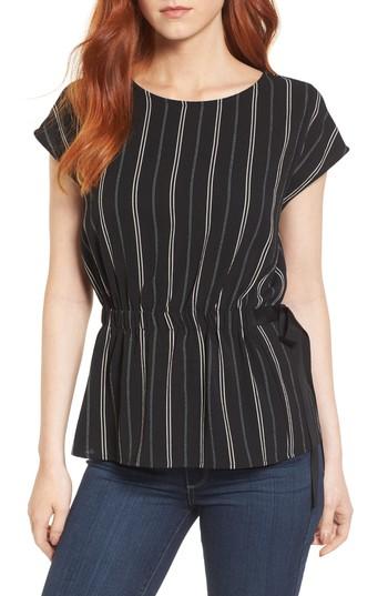 Women's Pleione Gathered Waist Side Tie Top, Size - Black