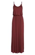 Women's Knit Maxi Dress - Burgundy