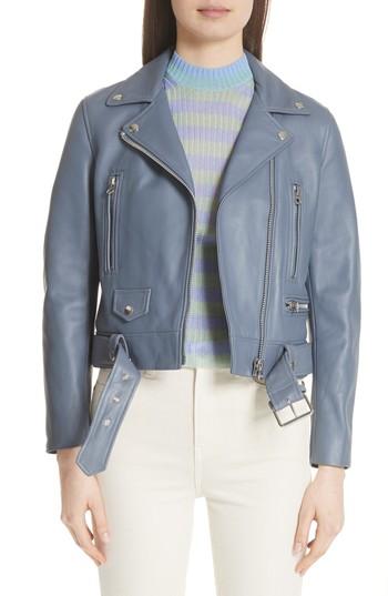Women's Acne Studios Mock Leather Moto Jacket Us / 34 Eu - Pink
