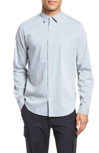 Men's Vince Regular Fit Stripe Sport Shirt - White