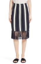 Women's Grey Jason Wu Fringe Stripe Knit Skirt