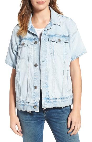 Women's Current/elliot The Rolled Sleeve Trucker Denim Jacket