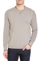 Men's Ted Baker London Kayfed Rib Sleeve Sweater (s) - Grey