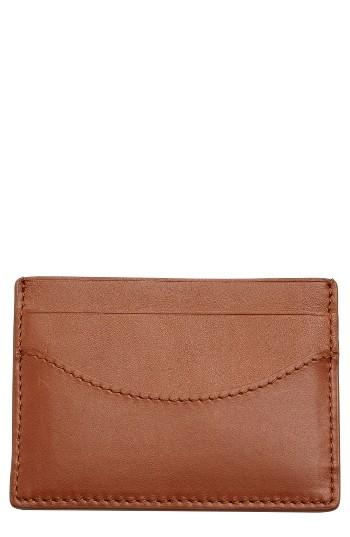 Men's Skagen Leather Card Case - Metallic