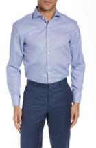 Men's Boss Mark Trim Fit Geometric Dress Shirt R - Blue