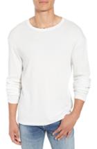 Men's Frame Waffle Knit Slim Fit Cotton Crewneck Shirt, Size - White