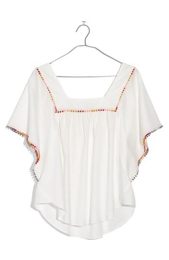 Women's Madewell Pompom Butterfly Top - White