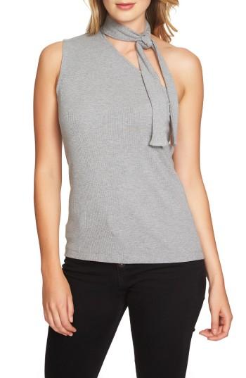 Women's 1.state Tie Neck One-shoulder Top, Size - Grey