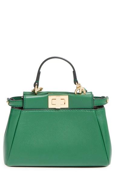 Fendi 'micro Peekaboo' Nappa Leather Bag - Green