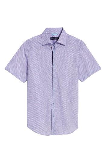 Men's Stone Rose Diamond Geo Sport Shirt - Purple