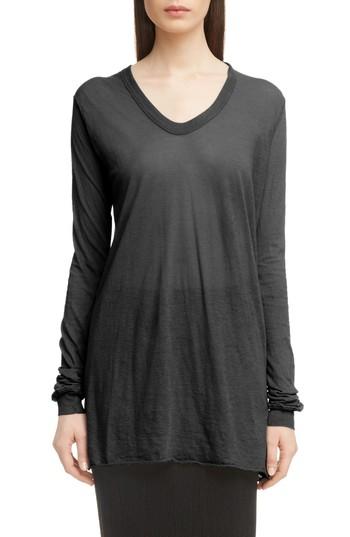 Women's Rick Owens Longline Tee Us / 38 It - Black