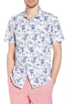 Men's 1901 Trim Fit Palm Print Camp Shirt - White