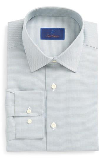 Men's David Donahue Regular Fit Solid Dress Shirt .5 34/35 - Green