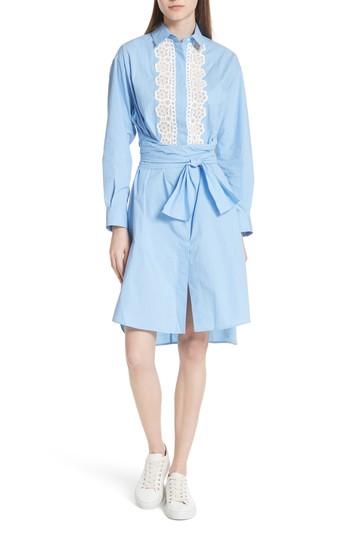 Women's Sandro Bleu Ciel Cotton Shirtdress - Blue