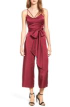 Women's Lost Ink Strappy Satin Jumpsuit, Size - Pink