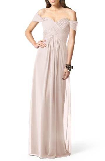 Women's Dessy Collection Ruched Chiffon Gown (similar To 14w) - Pink