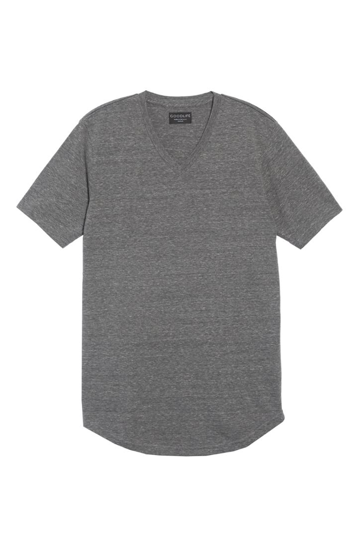 Men's Goodlife Scallop Triblend V-neck T-shirt, Size - Grey