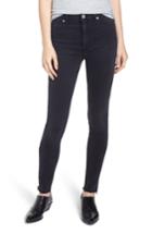 Women's Hudson Jeans Barbara High Rise Raw Hem Super Skinny Jeans - Black